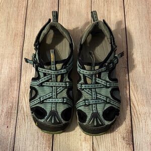 Ahnu Women's Sandals in Green and Black